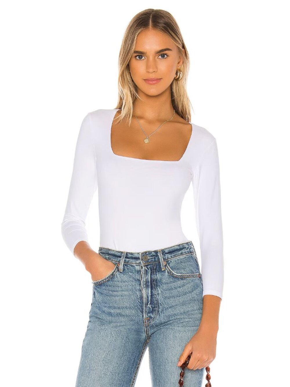 Free People Truth Or Square Bodysuit in White